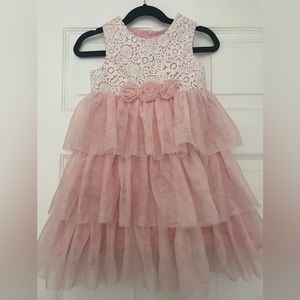 Blush tulle lace dress 4 t